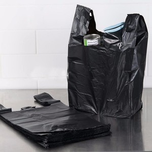 HOT Sales Black <b>Disposable</b> <b>Garbage</b> Bag Plastic Sturdy T Shirt Bags Thickened Grocery Bags Durable - Product Image 5