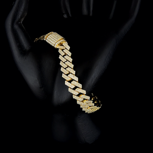 Bracelet chaîne cubaine en argent sterling 925 de 6 mm avec moissanite VVS certifiée, bijoux en moissanite glacés de luxe chrétien - Product Image 1