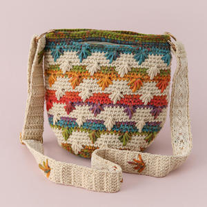 Autumn Winter <b>Ladies</b> Tote Hand-made Yarn <b>Backpack</b> Crochet Knitted Wool Maillard Double Shoulder Crossbody Bag Hand-made Yarn - Product Image 2