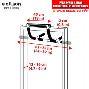 DOMINATED Barra de agarre de hierro para sistemas de gimnasio en casa Puerta de gimnasio Envío desde España - Product Image 5