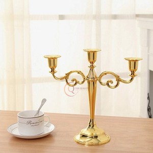 Décor à la maison candélabres en métal superbe qualité bougeoirs candélabres uniques en or poli table de mariage pot de bougie décoratif - Product Image 4