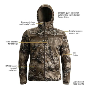 Parka de chasse à coquille souple imperméable et respirante coupe-vent pour homme Polyester/coton Vêtements de travail d'hiver - Product Image 3