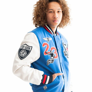 Veste en peau de mouton de haute qualité pour homme personnalisable Lettres brodées Col montant Logos d'équipe Noms Numéros Haute rue - Product Image 4