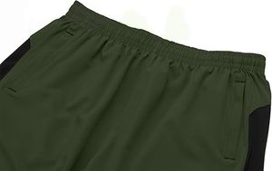 Pantalones cortos de gimnasio personalizados OEM para hombre, poliéster negro, patrón sólido, teñido liso, transpirable, cierre elástico medio, entrenamiento deportivo para Fitness - Product Image 5