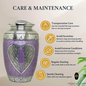 โกศเผาศพสีม่วงรูปหัวใจสีเงิน |   งานฝีมือ ทนทาน ปรับแต่งได้ เป็นมิตรกับสิ่งแวดล้อม สไตล์คริสเตียน ยุโรป/อเมริกา 220 คิวบิก - Product Image 4