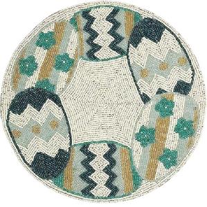 Wholesale Custom <b>Glass</b> <b>Placemat</b> Flower Shaped With Gold Crystal Indoor Outdoor Centre Dining Table Decorative Mat for Home - Product Image 4