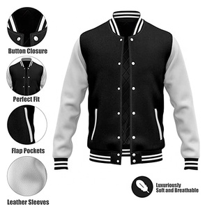 Vestes universitaires personnalisées en gros pour hommes, vestes de sport avec logo brodé, OEM, vêtements de sport pour l'école et les équipes - Product Image 4