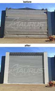 Puerta Industrial de Alta Resistencia STX-HD800, para Espacios Amplios, Resistente a Vientos Fuertes, Clase 5, Estructura de Acero con PVC Doble, Tipo Panamá Modular - Product Image 5