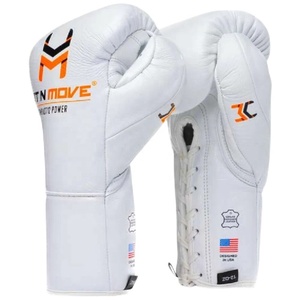 Hot Selling Custom Made Professional Kick Boxing Muay Thai Leather Training <b>Gloves</b> Full Finger Non-Slip <b>Moisture</b> Wicking Lace-Up - Product Image 1