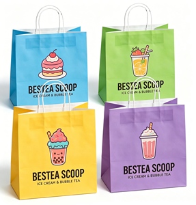 Bolsa de Compras de Papel Blanco Personalizada de Alta Calidad, Impresa en Toda la Superficie, con Asas Retorcidas, Tipo Boutique - Product Image 1