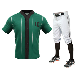 Uniformes de baseball et de softball pour hommes, personnalisés OEM, de haute qualité, respirants, avec option d'impression par transfert thermique du nom du joueur, antibactériens - Product Image 1