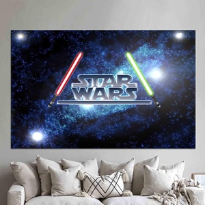 Arte en lienzo de Star Wars: decoración de películas, impresión para habitación de niño, lienzo estirado - Product Image 1