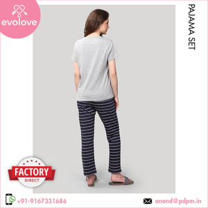 Conjunto de pijama de vestido de noche de mujer de algodón suave lavado biológico de calidad óptima a un precio razonable para pedidos al por mayor - Product Image 6