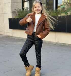 Vestes en cuir de haute qualité pour enfants unisexes, avec logo personnalisé - Product Image 3