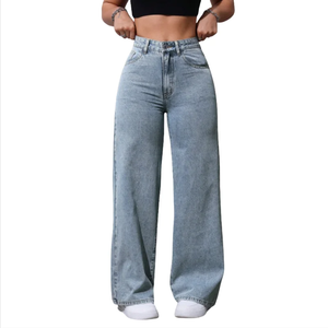 Pantalones vaqueros de cintura alta para mamá, pantalones vaqueros para mujer, pantalones vaqueros informales para mujer, pantalones harén para entrenamiento - Product Image 1