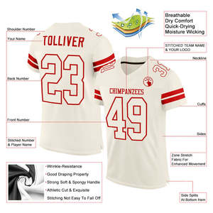 Personalizado adulto 100% poliéster secado rápido Nueva York ropa de fútbol americano de alta calidad juvenil fútbol americano Jersey Streetwear - Product Image 2