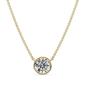 สร้อยคอจี้ทรงกลมประดับเพชรเม็ดเดี่ยว - Product Image 1