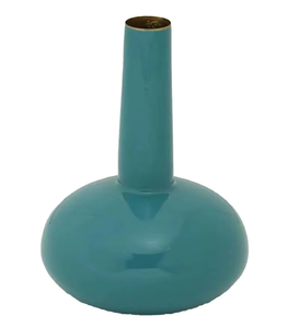 Florero de Metal Moderno Hecho a Mano por Expertos Nórdicos, Florero de Hierro Más Vendido con Impresión de Esmalte Azul Impactante para Decoración del Hogar y Bodas - Product Image 2