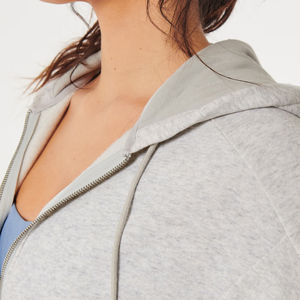 2025 Custom Logo Cropped Hoodie for Women Cotton <b>Crop</b> <b>Top</b> Turtleneck Zipper-Up Plus Size Short Hoodie for Winter - Product Image 3