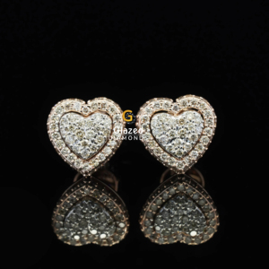 Boucles d'oreilles rondes en argent sterling s925 avec diamants de Moissanite taillés en brillant avec clarté vvs pour femmes - Product Image 1