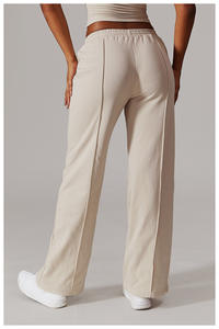 Pantalons de survêtement pour femmes, taille haute, coupe ample, jambe droite, poche, décontractés, polyvalents, pour le plein air, le salon, les vêtements de sport, 2026 - Product Image 6
