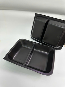 Petit ensemble de 2 barquettes transparentes en PET, barquettes pratiques et sans danger pour les aliments, adaptées pour l'emballage de nouilles, de sushis et de hamburgers à emporter - Product Image 4