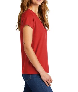Vente en gros de haut de yoga vierge oversize d'été t-shirts pour femmes t-shirt court uni pour dames t-shirt à col en V en coton de haute qualité - Product Image 3