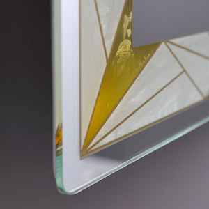 Miroir LED 90x70 avec inserts satinés et éclairage LED coloré - Product Image 5