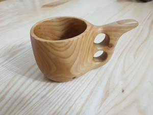 Taza de madera Natural 100% para cerveza y Artículos de bar y mesa con asa Taza de cerveza Taza de café hecha a mano - Product Image 2