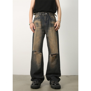 Pantalones de chándal desgastados para hombre de peso ligero, las mejores cosas, superventas, tendencia superior, tasa al por mayor, pantalones de chándal desgastados con logotipo personalizado - Product Image 3