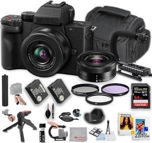 Appareil photo hybride Promo G100D avec objectifs 12-32 mm f 3.5-5.6 et kit de base (noir) - Product Image 1