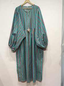 ชุดเดรสผ้าฝ้ายพิมพ์ลายด้วยมือสไตล์โบฮีเมียนสำหรับฤดูร้อนและฤดูใบไม้ผลิ รุ่น Kyra - Product Image 6