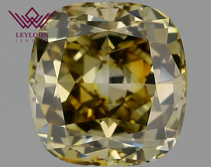 Gioielli Leyloon, Taglio Brillante Modificato a Cuscino, 1.64ct, Giallo Scuro Fantasia VS2 Certificato per Diamante Naturale per Creazione di Gioielli - Product Image 1