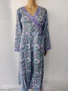 Elegante ropa de playa de verano para mujer, vestido Maxi suelto ajustado con botones delanteros, mangas completas, estilo occidental, ropa de calidad, lavable caliente - Product Image 3