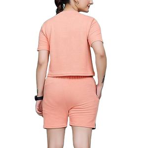 Conjunto de 2 piezas para mujer, hecho a medida, 100% algodón, con efecto deslavado, estilo oversized, con logo impreso personalizado. - Product Image 3