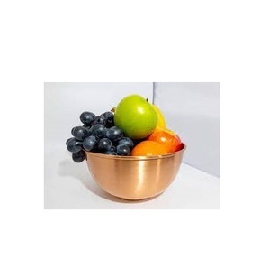 Bol à fruits en cuivre au design simple et bol à salade en cuivre au design personnalisé, forme ronde faite à la main - Product Image 1