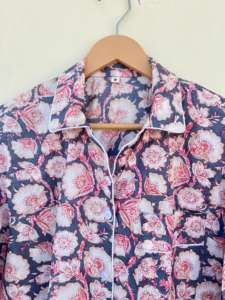 ชุดนอนผ้าฝ้าย100% ทำด้วยมือสไตล์อินเดียชุดนอนหรูหราพิมพ์ลายดอกไม้หรูหราสำหรับวันหยุดฤดูร้อนฤดูใบไม้ร่วงฤดูหนาวเช้า - Product Image 4