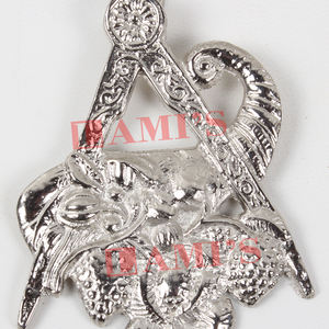 Collier d'officiers de loge en métal personnalisé Bijou d'intendants Médaille maçonnique plaquée argent Style traditionnel avec technique au pinceau - Product Image 5