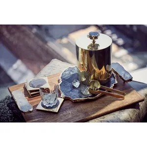 Refroidisseur à vin moderne haut de gamme, fait main, décoratif, finition polie miroir, poignée dorée en aluminium, écologique - Product Image 2