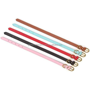 Calidad de exportación, suministro al por mayor, collar de perro de cuero con forro negro cosido, collar de perro de cuero colorido hecho a medida - Product Image 3