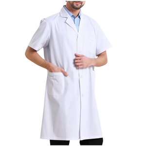 Blouse de laboratoire unisexe blouse de laboratoire médical professionnel à manches courtes respirant léger médecin infirmière uniforme du personnel hospitalier - Product Image 1