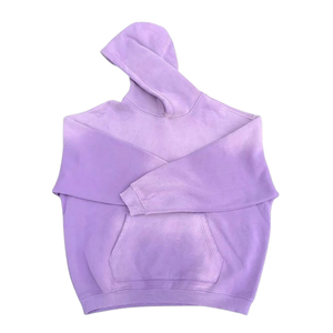 Nouveau Style 400 GSM 100% Coton Épais Blanc Lavage À L'acide et Soleil Fade Hoodies Surdimensionné Sans Chaîne Avec Logo Personnalisé À Capuche Pour Hommes - Product Image 1