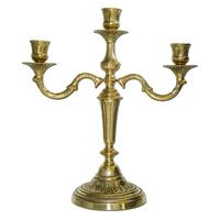 Artisanat en métal, candélabre à 3 bras, décoration de table, support de bougie de luxe, décoration d'occasion de mariage, porte-bougie vintage plaqué or