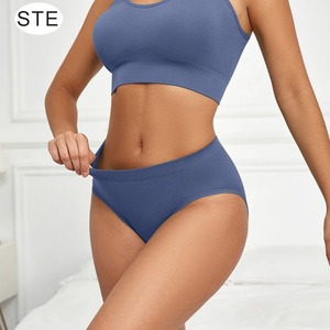 CHRLEISURE Women's Casual Elastic Waist Wireless Sports Bralette Underwear Set U Type Backless Solid <b>Leggings</b> Suit - Product Image 2