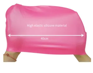 Cuffia da bagno in silicone extra large all'ingrosso logo personalizzato per le donne cuffie da nuoto stampate trecce per capelli lunghi adulto
