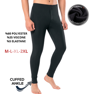 Leggings de yoga thermiques doublés polaire pour femme, noirs unis, taille basse élastique, chevilles resserrées, écologiques - Product Image 5