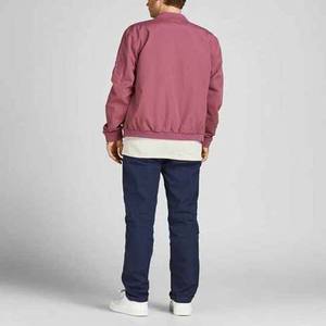 Blouson Bomber Homme Coupe-Vent en Toile Enduite, Manches Longues, Style Décontracté Urbain, Rembourrage Polyester, Printemps Automne, Personnalisable - Product Image 3
