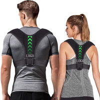 Bande de soutien dorsal réglable pour la correction de la posture, soutien de la clavicule, correcteur de posture des épaules avec protection, en polyester et coton