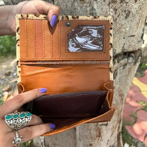 ใหม่แท้ทําด้วยมือหนัง Cowhide ของแท้หนังกระเป๋าสตางค์ผู้หญิงกระเป๋าสตางค์บาง Bifold คุณภาพสูงหนังตะวันตกกระเป๋าคลัทช์กระเป๋าสตางค์ - Product Image 4