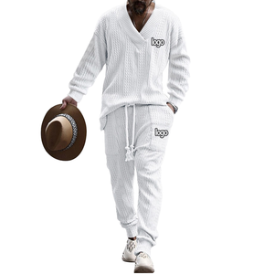 2025 Custom Logo Men's Printed Sets High Quality Cotton Polyester Pullover Sweatshirt Breathable Winter Jogging <b>Pant</b> New Hooded - Product Image 2